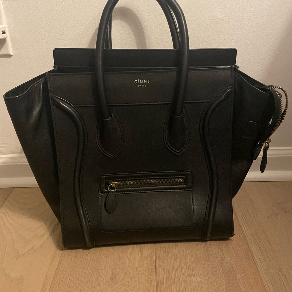 Designer Inspired Black Luggage Purse